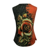 Ženska modna ljetna cvjetna multikolorska ruža printom bez rukava bez rukava za žene za žene za žene