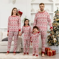 Miyanuby Christmas Pidžama postavio obiteljski odmor Pajamas Dva spavaća odjeća s dugim rukavima noćne haljine za jelene snježne trake
