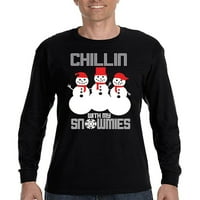 Xtrafly Odjeća Mens Chillin snjež za snijeg zimski ružni božićni džemper majica s dugim rukavima
