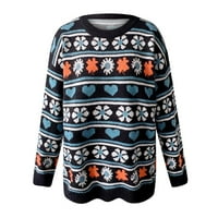 CETHRIO pulover džemperi za žene plus veličine čišćenje zima casual posada izrez dugih rukava pletene crne džempere veličine xl