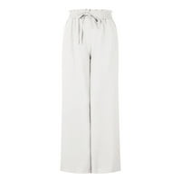 Plus veličine Ženske hlače zazor ženske modne ljetne čvrste casual gumbe džep elastične struke duge hlače bljeskalice bljeskalice