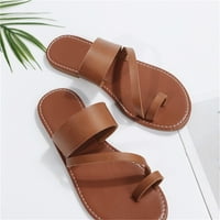 Modne ljetne žene sandale ravne lagane otvorene nožni prste ugodne kratkim pune boje casual plaže