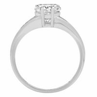 1.0ct Clear Clear Lab Clear Lab kreirao je moissanite 14k bijelo zlato Graviranje izveštaja godišnjica