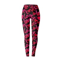 Hlače za žene Casual Comfort Heart Print Sports Ispiši sportske tajice