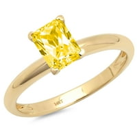 1CT smaragdni rez žuta simulirana dijamant 14k žuta zlatna godišnjica Angažovane prstene veličine 3,75