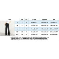 Iopqo casual pantalone za žene Ženske hlače za žene visoke elastične struke u stražnjoj poslovnoj radnoj pantalonama Duge ravne pantalone za ljeto siva + l