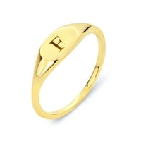 14K pravi čvrsti žuto zlatni prsten za slaganje sitnice, personaliziran u svakom slovu abecede, poklon midi zvona za žene
