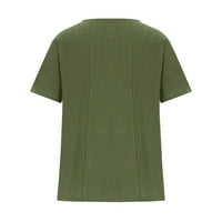 Peskaiy ženski ljetni casual okrugli vrat cvijet kratkih rukava Tisak labave košulje ljetne košulje i bluze L Green na prodaju