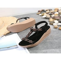 ROTOSW ženske casual cipele otvoreni nožni klinovi sandalni gležnjače platform sandale udobne ljetne pete cipele hodanje modne crne boje 8.5