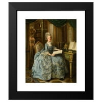 Lié Louis Périn-Salbreu Crni moderni uokvireni muzej umjetnički print naslovljen - portret madam Sophie