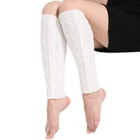 Ploknplq Ženske čarape Dugačka noga Warm WH kabeli pleteni topliji Crochet Socks zimske žene pletene