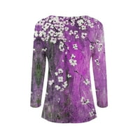 Tobchonp ljetne modne žene vrh apstraktno slikanje cvjetno tisak Y2K Streetwear o vratnim rukavima bluze