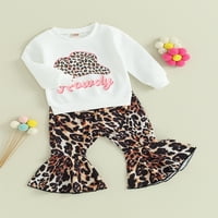 Bagilaanoe Toddler Baby Girl Halloween Outfits Pismo Ispis majica s dugim rukavima + pantalone za platnu 3T 4T Dječje duge hlače