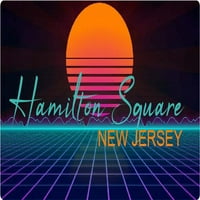 Hamilton Square New Jersey Frižider Magnet Retro Neon Dizajn