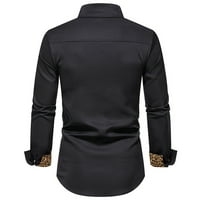 Gathrrgyp bluza za muškarce dugih rukava ispod 5 dolara, nova muška modna leoparda košulja s dugim rukavima,