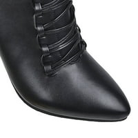 Asdoklhq za čišćenje ženske cipele ispod 10 dolara, žene retro ravne dno cipele casual čizme plus veličina klizanja na dvostrukim patentnim cipelama