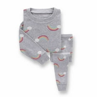 Djevojčica za djecu Dječja odjeća Toddler Djevojke dječake Mekane pidžame Toddler crtani otisci dugih rukava kidnica spavaća odjeća vrhunske hlače postavljaju odjeću 5- godina