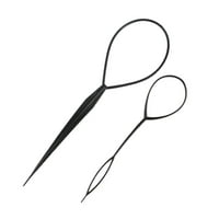 1set crna plastična čarobna kosa traka za kosu za kosu za konjski repni alat Jednostavno DIY pribor za frizuru Styling