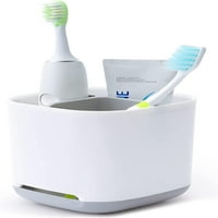 Držač četkica za kupatilo odvojivo odvojivo za jednostavno čišćenje utora Električna četkica za zube i paste za zube Caddy s klizanjem baze za obitelj i djecu na kupaonici ispraznosti, sudoper i kontratop