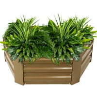 Sunnydaze podigao vrući pocinčani čelični šesterokutni krevet za pocinčavanje za biljke, povrće i cvijeće - 40 W 11 duboko - smeđe