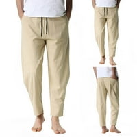 Munkar teretni hlače za muškarce, muške pamučne labave lagane lagane elastične strugove Hlače Yoga kućne hlače