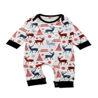 Canrulo Porodica koja odgovara pidžami roditelj-dečji noćni odjeća za božićne vrhove Elk print hlače za spavanje za žene muškarci djeca beba