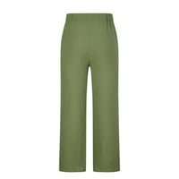 Virmaxy Duks za muškarce Modni ispisani kravata Elastična struka Široke pantalone za noge Casual Sports Travel Cargo Pants Green-C XS