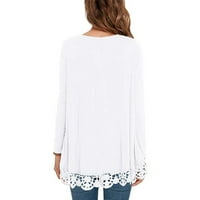 Žene Ležerne prilike okruglih vrata, majice ruhove preko majica s kratkim kratkim kratkim majicom, ljeto opušteno-fit Tuntic Bluze, XS-XL White