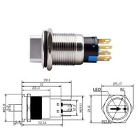 Položaj Metalni odabir gumba za zaključavanje prekidača sa prekidačem sa 12V rasvjete