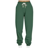 Qucoqpe ženske dukseve Joggers Fleece Yoga Lounge zvezne hlače Ležerne prilike trčanja padrams hlače s džepovima