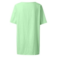 Ženske žene ljetne tunike vrhovi zaslona, ​​bluze za lakiranje V-izrez modna majica 5xl