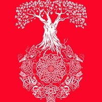Yggdrasil stablo života Žene Crveni heather grafički trkački trkački tenk - Dizajn od strane ljudi 2xl