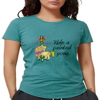 Cafepress - oslikana ponija ženska deluxe majica - Womens Tri-Blend majica