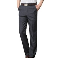 Muške poslovne hlače Formalno ravni fit ravni prednji superfle struk pantalone Solid Comfort uredski
