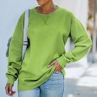 Čvrsta boja pletena košulja košulje s košuljem za jesen trendy pulover dugih rukava plus veličine vrhova