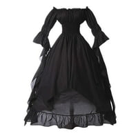 Ženske modne dame Srednjovjekovni vintage stil Solid Boja rukav princeza suknja haljina haljina večernja