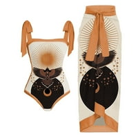MLQIDK Ženski kupaći kostimi + prikrivaju dva vintage cvjetna kupaći kostim monokini bikini kupaći kupaći