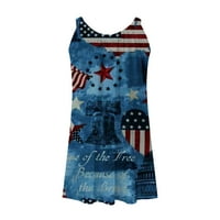 Usmixi ženske dane neovisnosti 4. jula Patriotsko casual labav remen za skinuli mini haljine modna američka