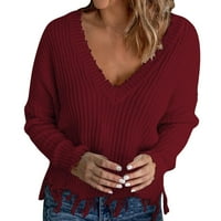 Ketyyh-Chn jesen žena pleteni džemper za žene predimenzionirani pulover vrhovi, XL