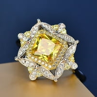 Prstenovi za žensko zaručnički prsten žuti dijamantski dijamantski zaručnički prsten