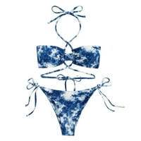 Tankini plićači sa visokim strukom za žene na plaži za odmor za kupanje kočići kostim boja Blok Split