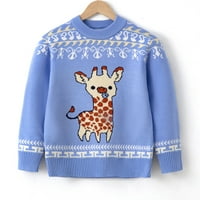 UusZGMR džemperi za dječake Djevojke Toddler Winter Dugi rukav Božićni crtani jelen pleteni džemper