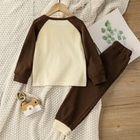 Advoicd Girls Winter Toddler Baby Girl Boy odjeća Boja blok pletena Walf provjerava odijelo za djevojke