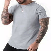 Voguele muns ljetni vrhovi boja blok bluza posada izrez T majica za odmor Basic Tee Loot Fit majica svijetlo siva 3xl