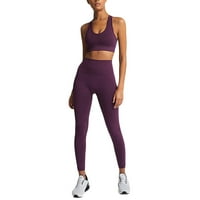 Wendunide ženske hlače Ženska čista boja - pogotivši sportski fitnes koji radi prsluk visoki struk joga