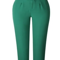 Niuer Women Haljine košulje za suzbijajuće radne hlače Solidne boje barove pantalone visoki struk zeleni