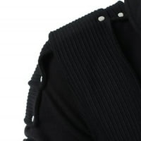 Lroplie Hoodies za muškarce zimske vintage hoodie s dugim rukavima i dugim rukavima Top bluza Black XL