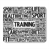 Fitness trening Word Cloud Health Inspiration Live uzorak Težina MousePad Mouse Pad Mouse Mat