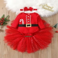 SUNISERY NOVOCROSTEND Djeca za djecu s dugim rukavima s dugim rukavima Božićna odjeća odjeća crvena