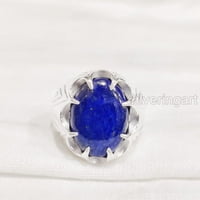 Lapis Lazuli Mans Ring, prirodni nakit Lapis Lazuli, srebrni prsten, srebrni prsten, rođendanski poklon,